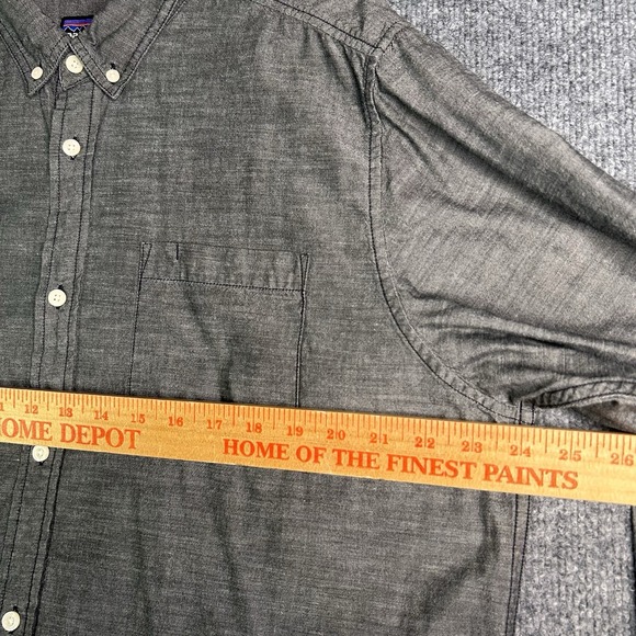 Patagonia Mens Button Up Shirt Outdoor Hiking Size‎ Xl Gray Organic Cotton - Picture 7 of 8